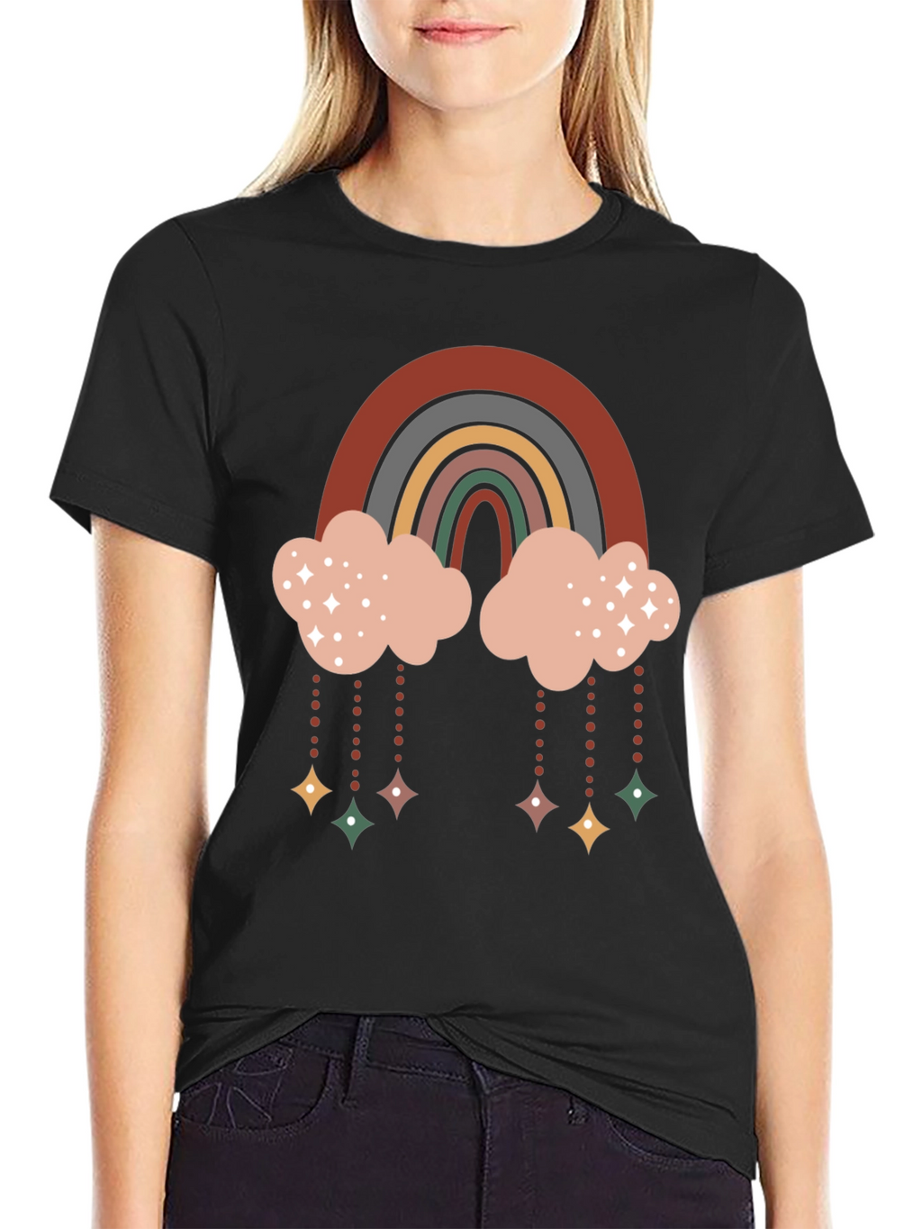 Retro Rainbow Cloud Tee