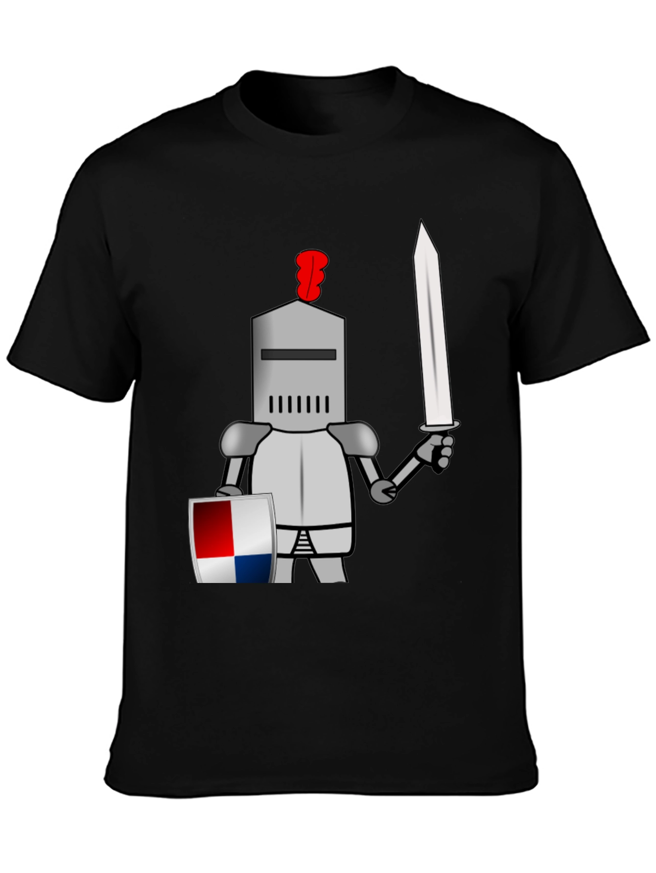 Knight Graphic T-Shirt - Cartoon Armor Tee