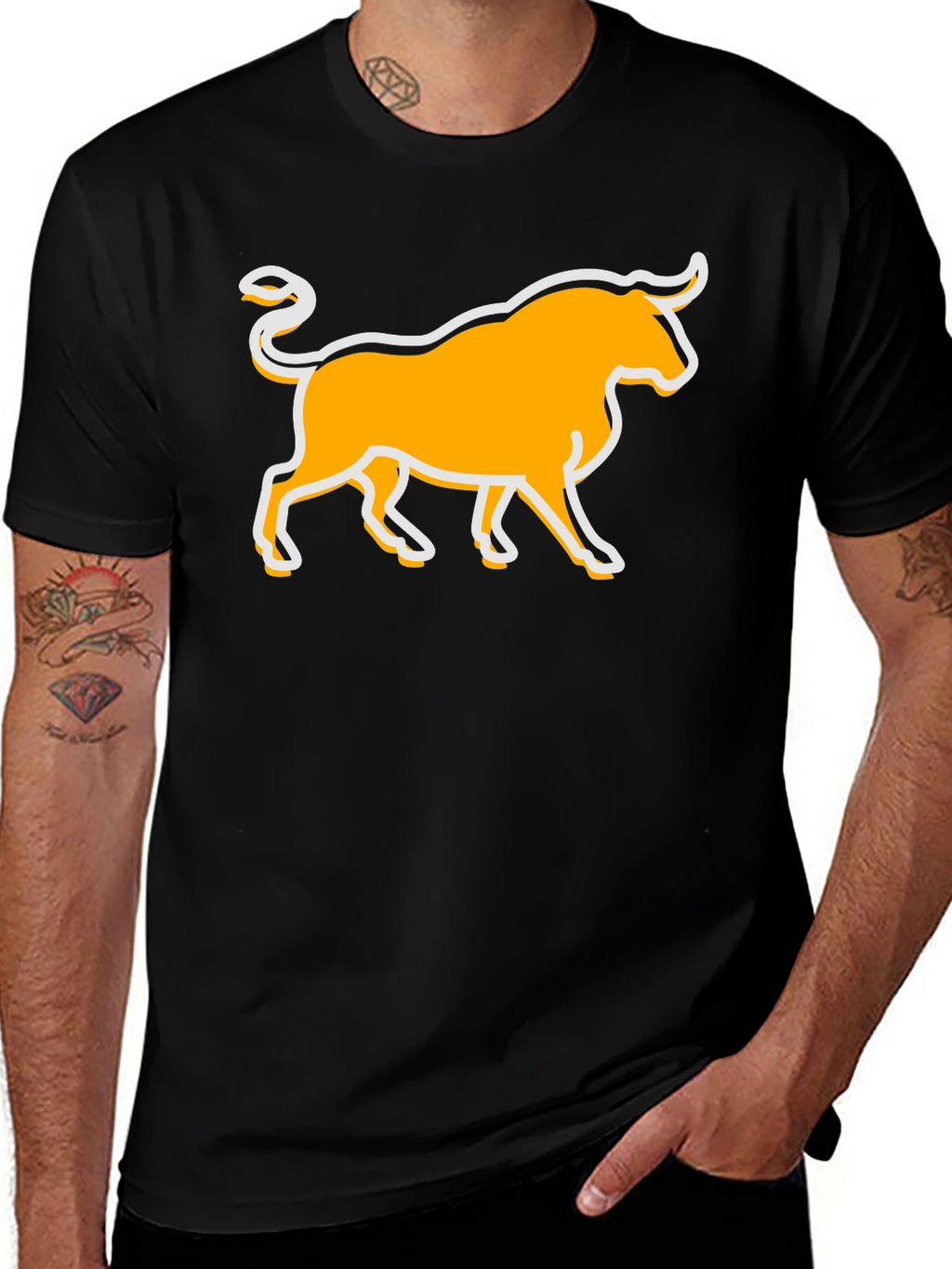 Bull Graphic T-Shirt - Black