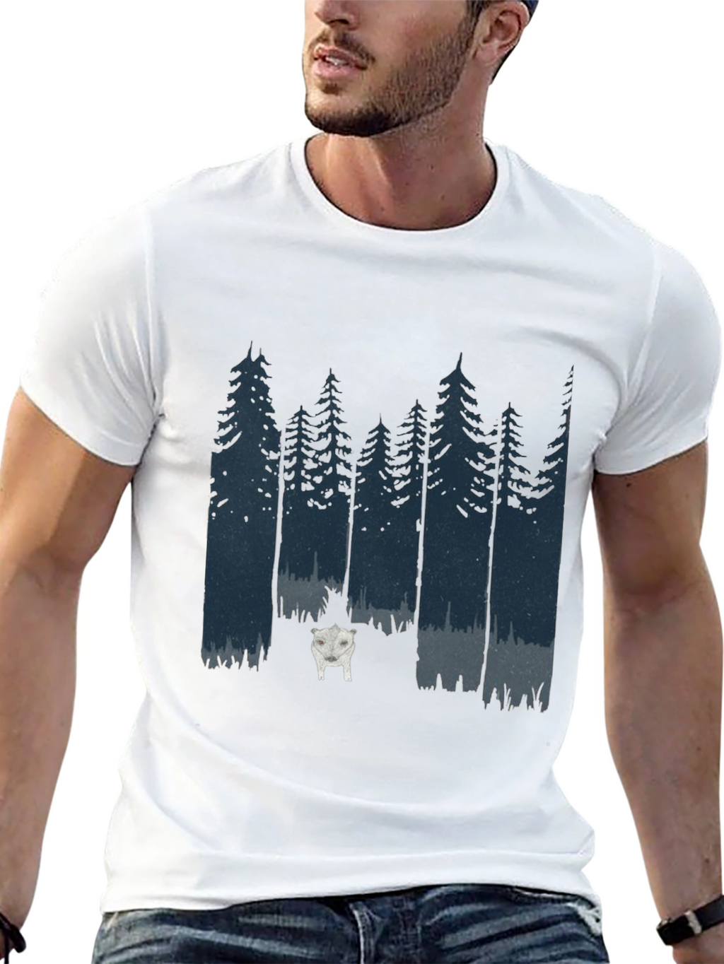 Forest Wolf Graphic Tee - Premium Cotton T-Shirt