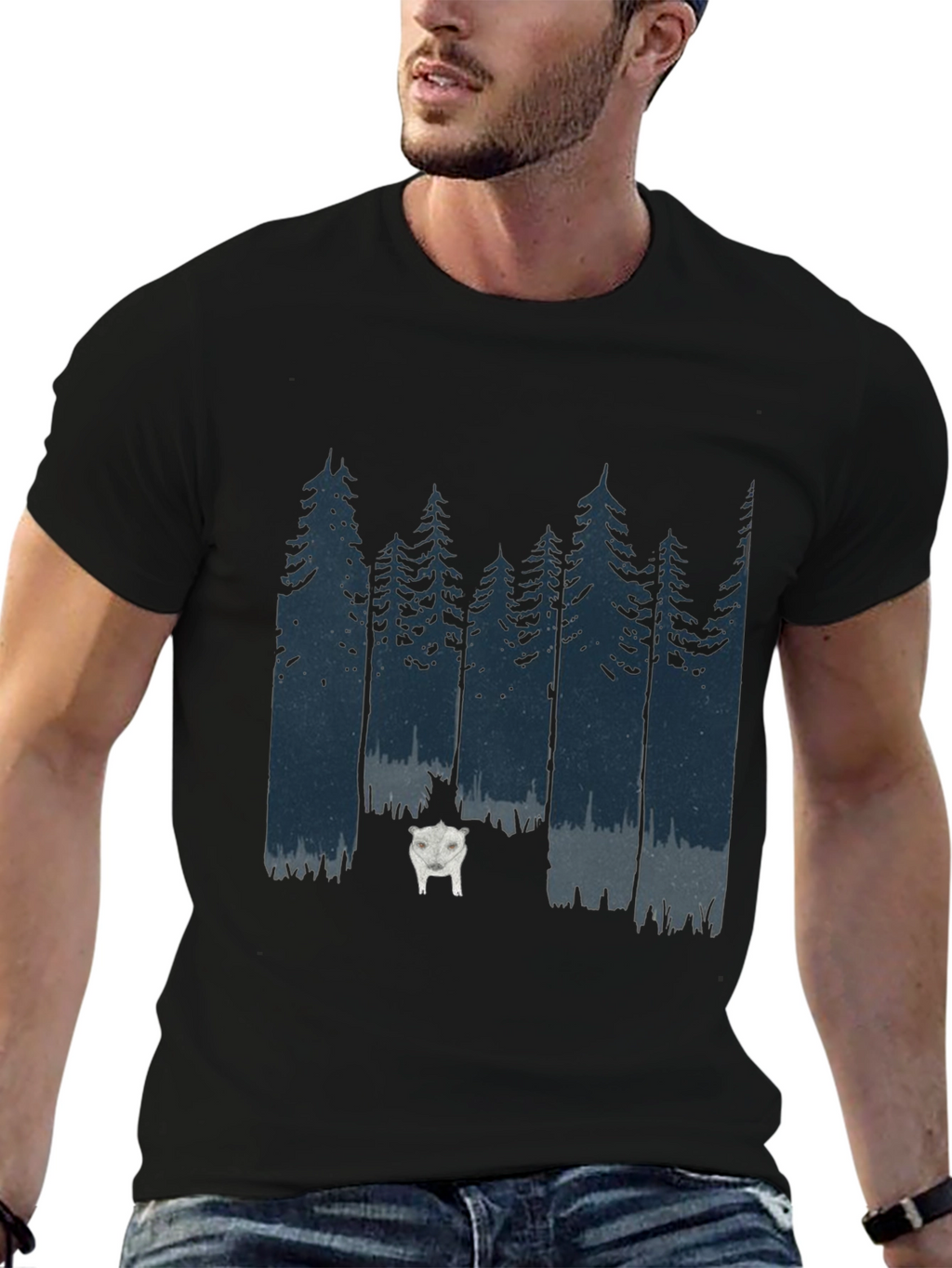Forest Wolf Graphic Tee - Premium Cotton T-Shirt
