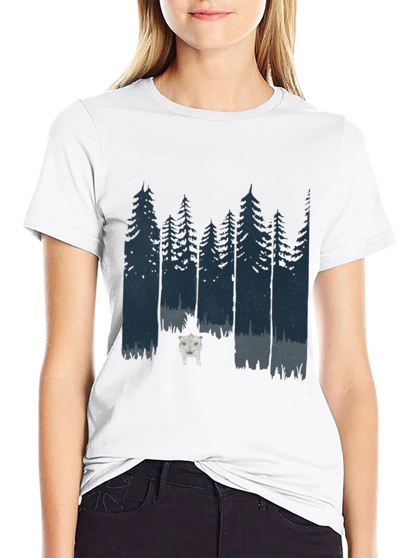 Forest Wolf Graphic Tee - Premium Cotton T-Shirt