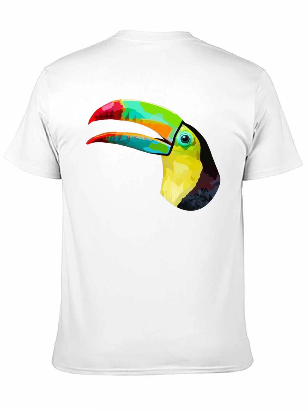 Vibrant Toucan Graphic Tee - Stylish Mens Black T-Shirt