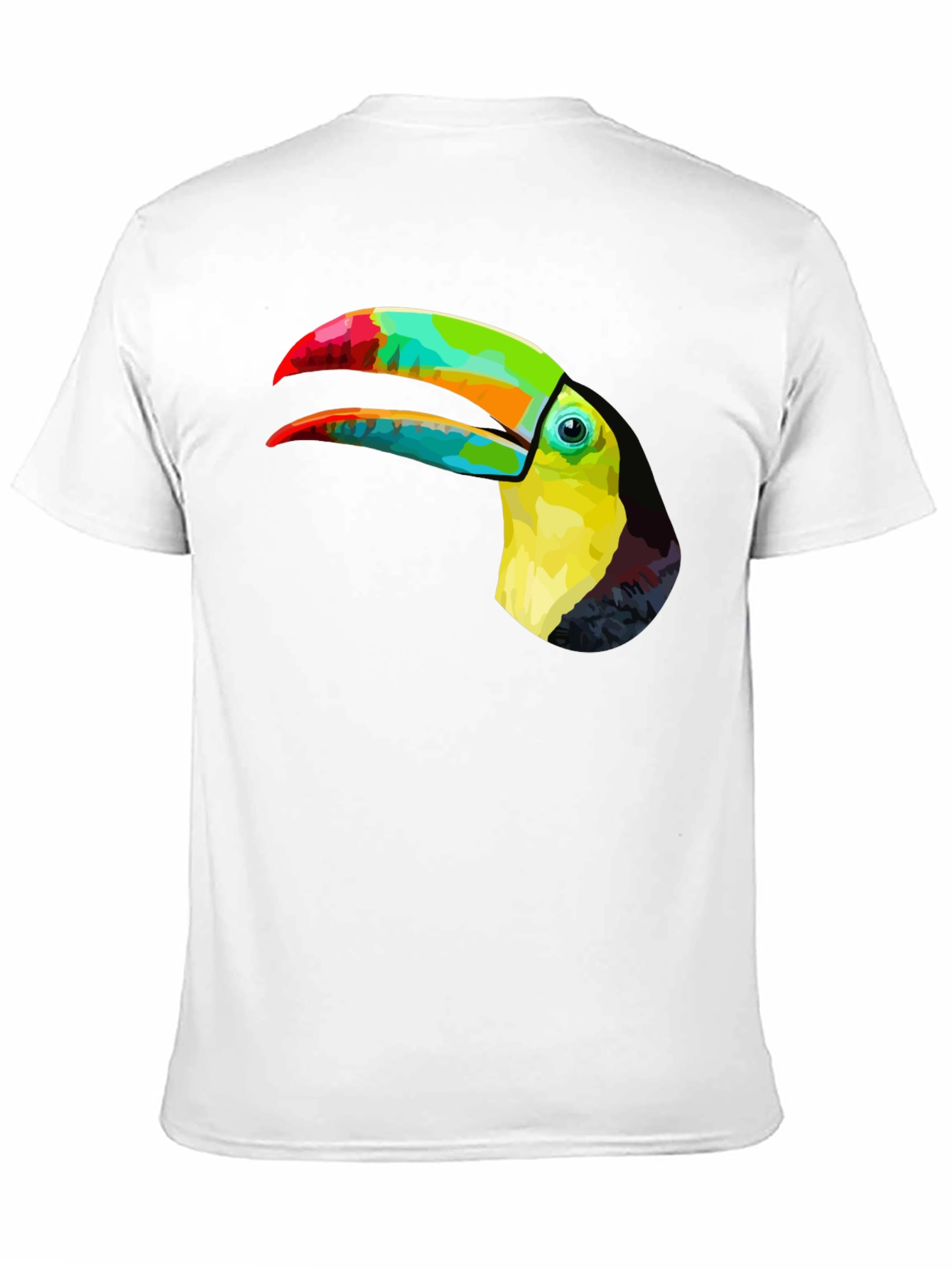 Vibrant Toucan Graphic Tee - Stylish Mens Black T-Shirt