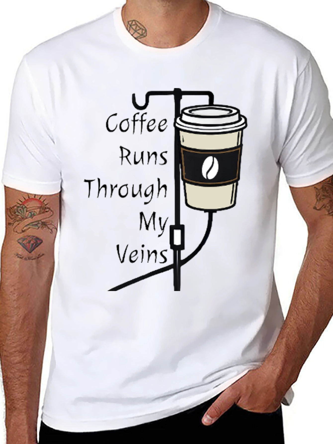 Coffee Runs Through My Veins Graphic Tee