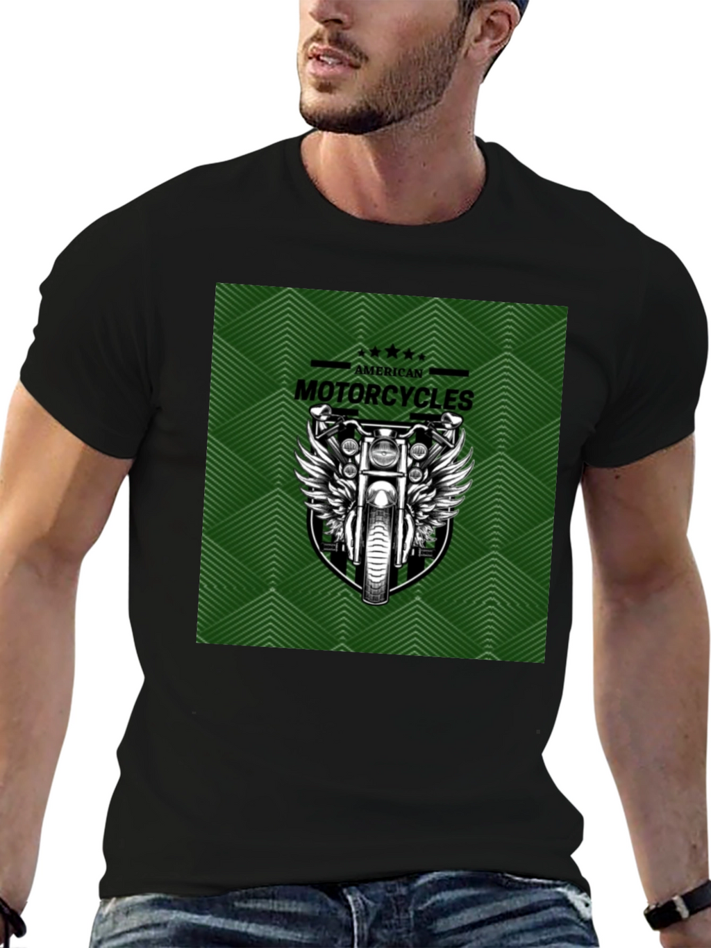 American Motorcycles Graphic Tee - Black Cotton T-Shirt