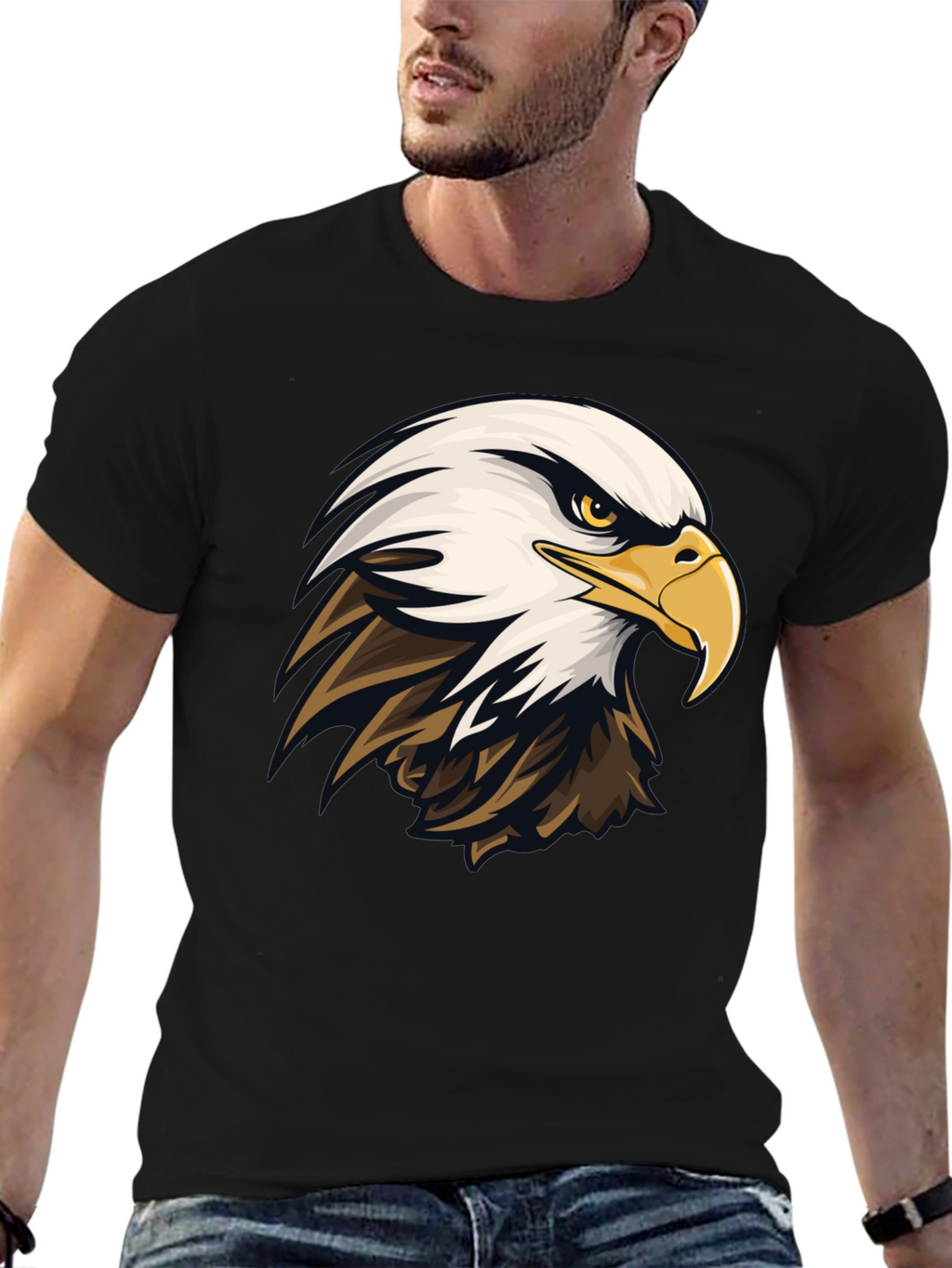 Bald Eagle Graphic Tee - Mens Black T-Shirt