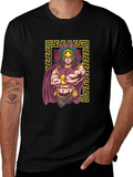 Aztec Warrior Graphic Tee - Black Cotton T-Shirt