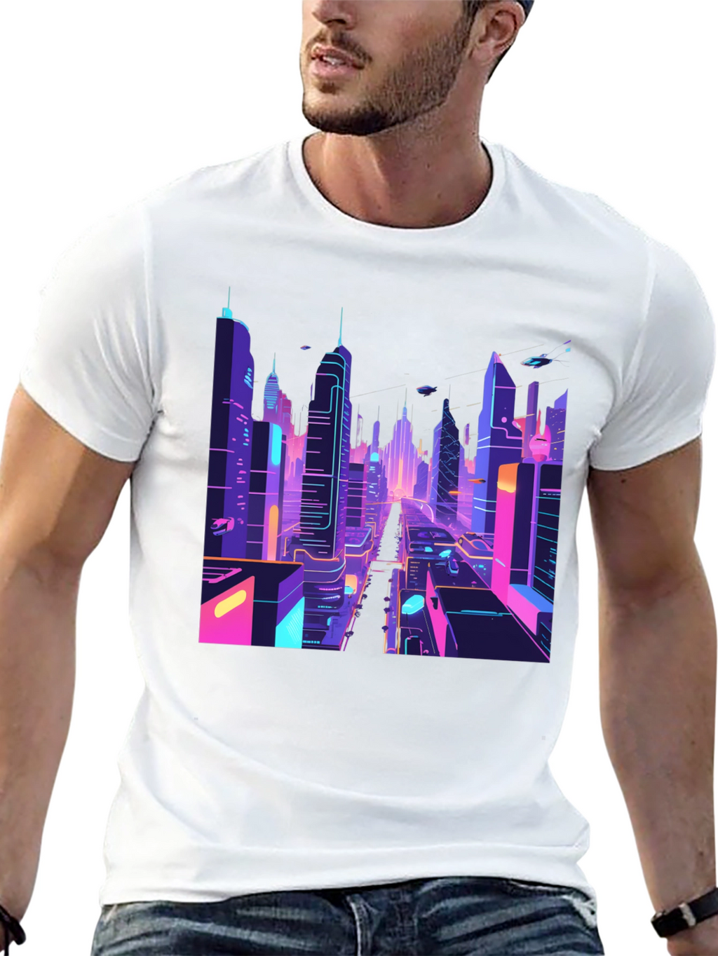 Cyberpunk Cityscape T-Shirt