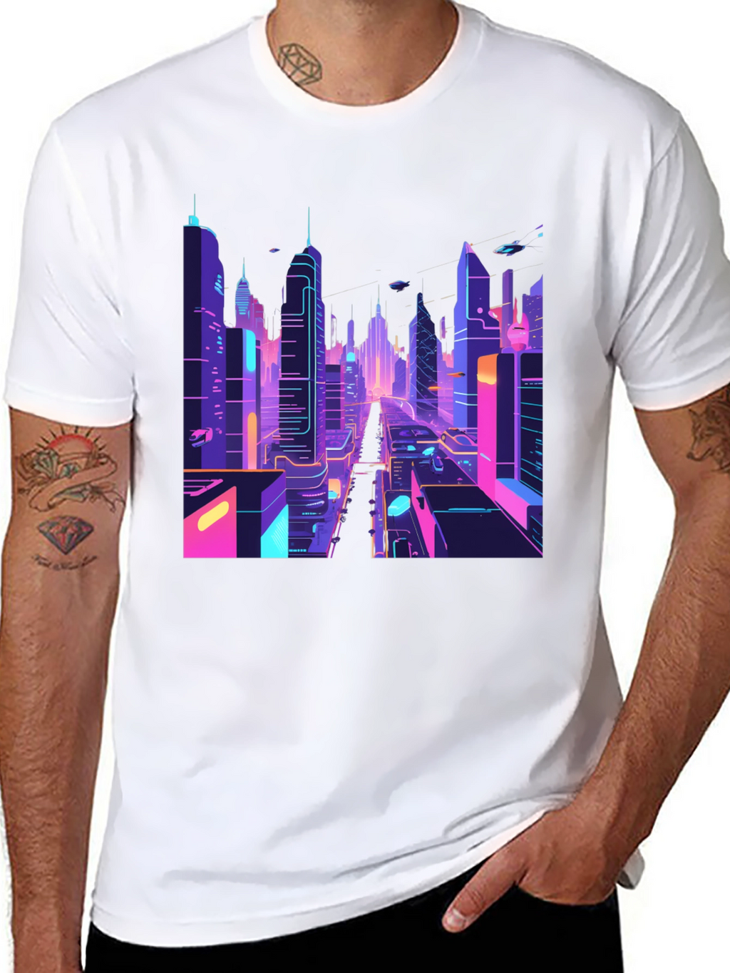 Cyberpunk Cityscape T-Shirt
