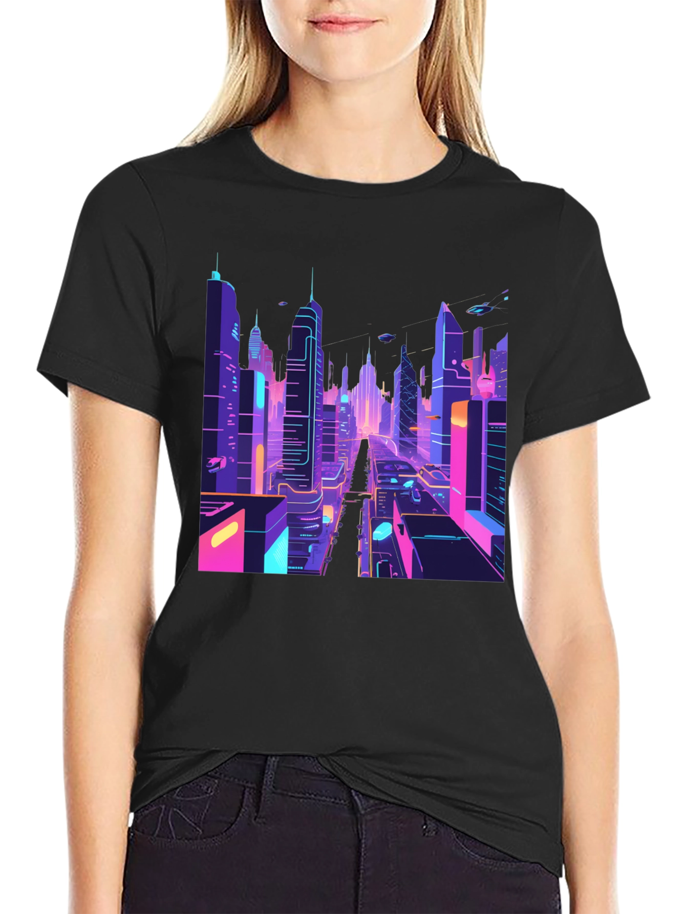 Cyberpunk Cityscape T-Shirt