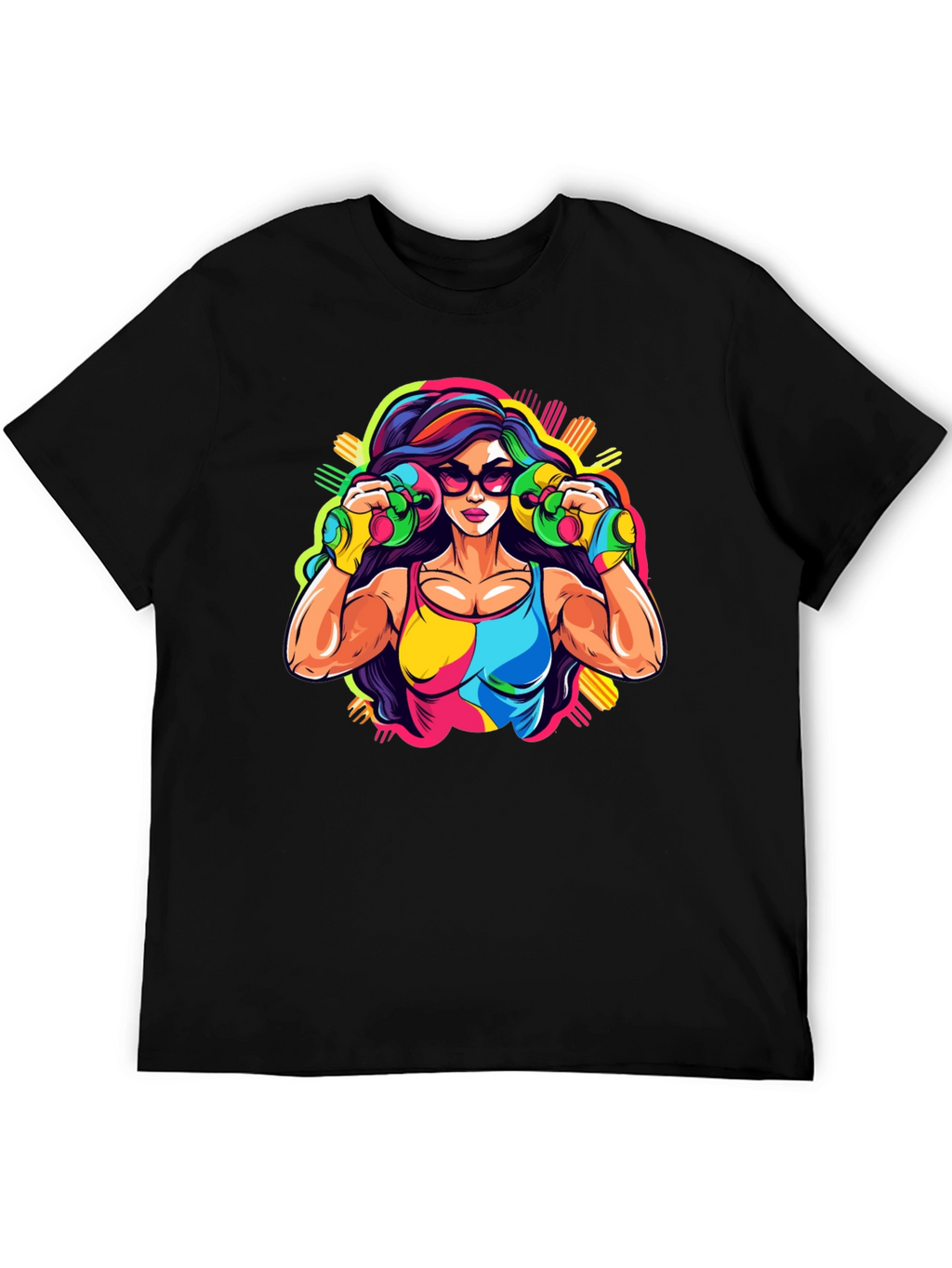 Retro Fitness Graphic Tee - Black