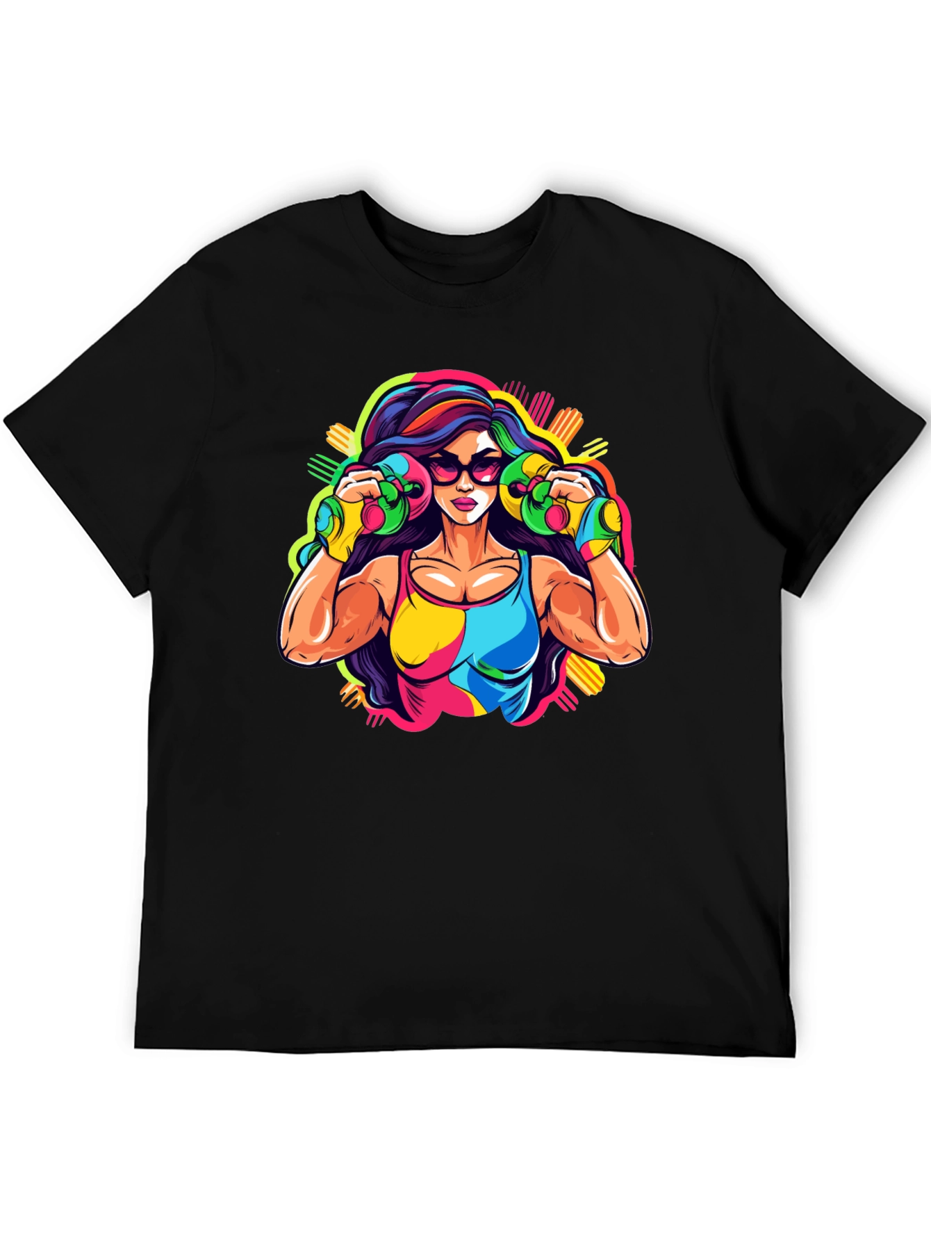 Retro Fitness Graphic Tee - Black