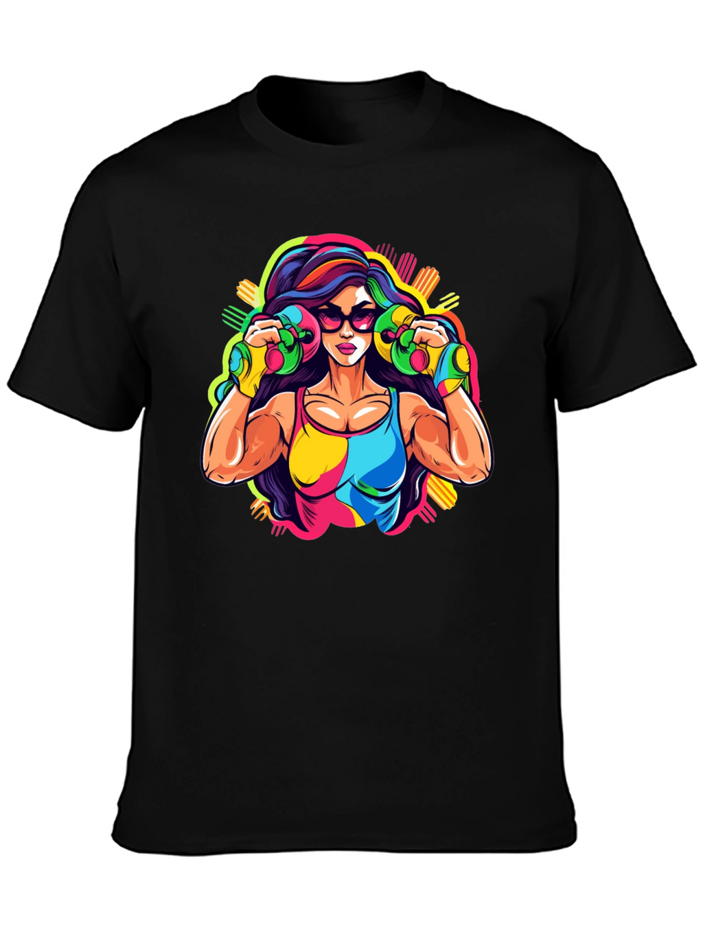 Retro Fitness Graphic Tee - Black