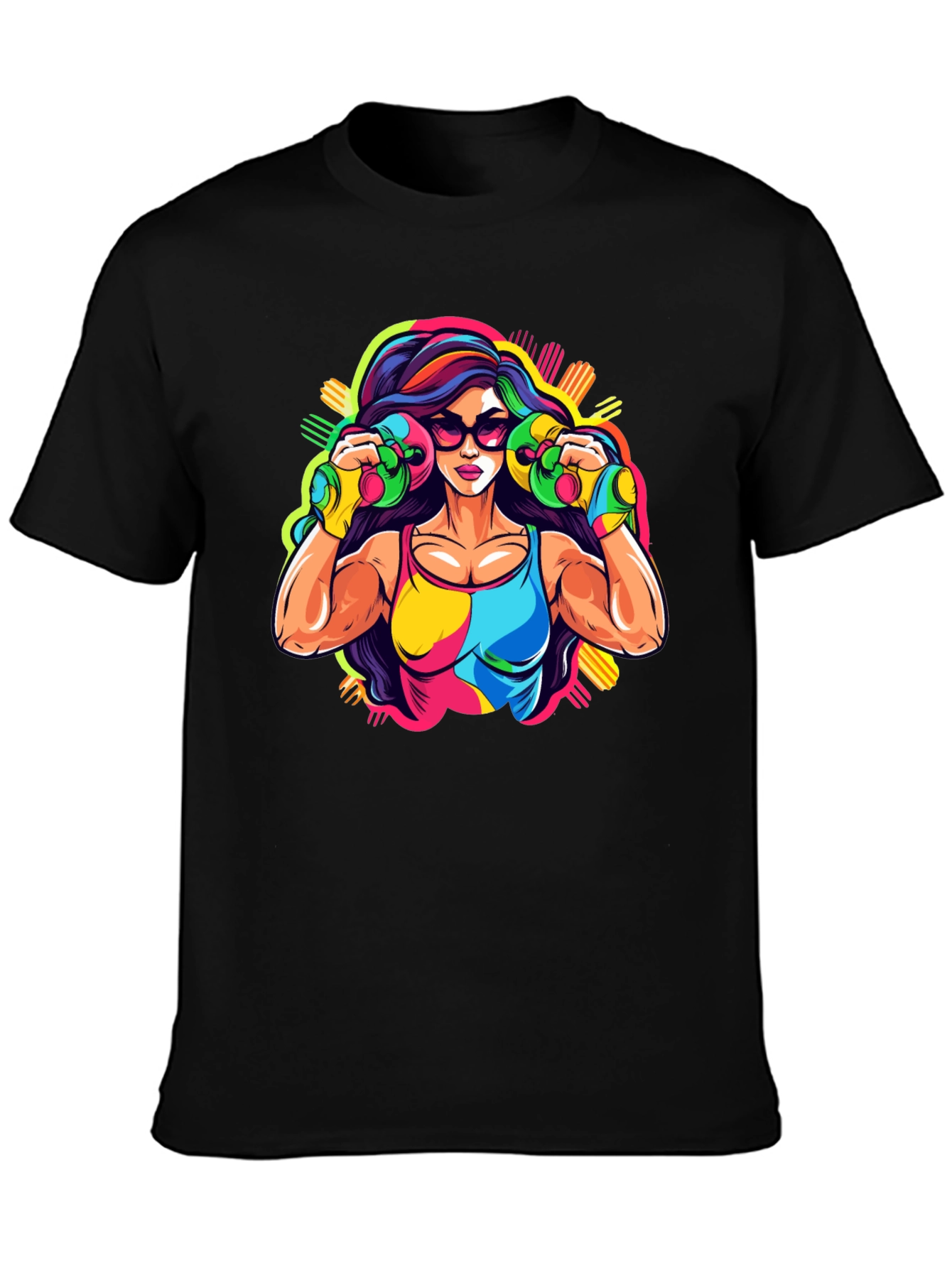 Retro Fitness Graphic Tee - Black