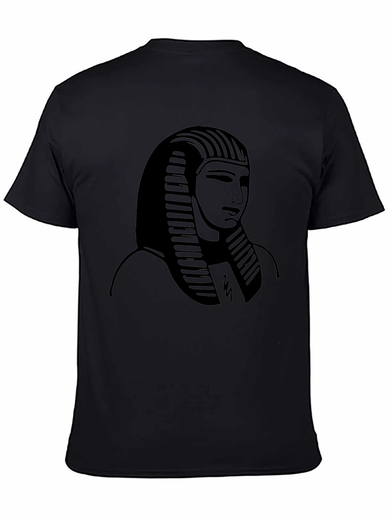 Egyptian Pharaoh Graphic Print Black T-Shirt