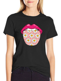 Daisy Tongue Graphic T-Shirt - Funky Black Tee
