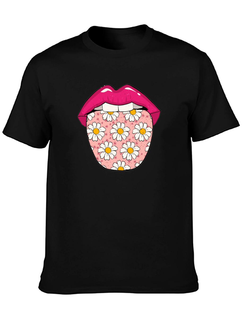 Daisy Tongue Graphic T-Shirt - Funky Black Tee