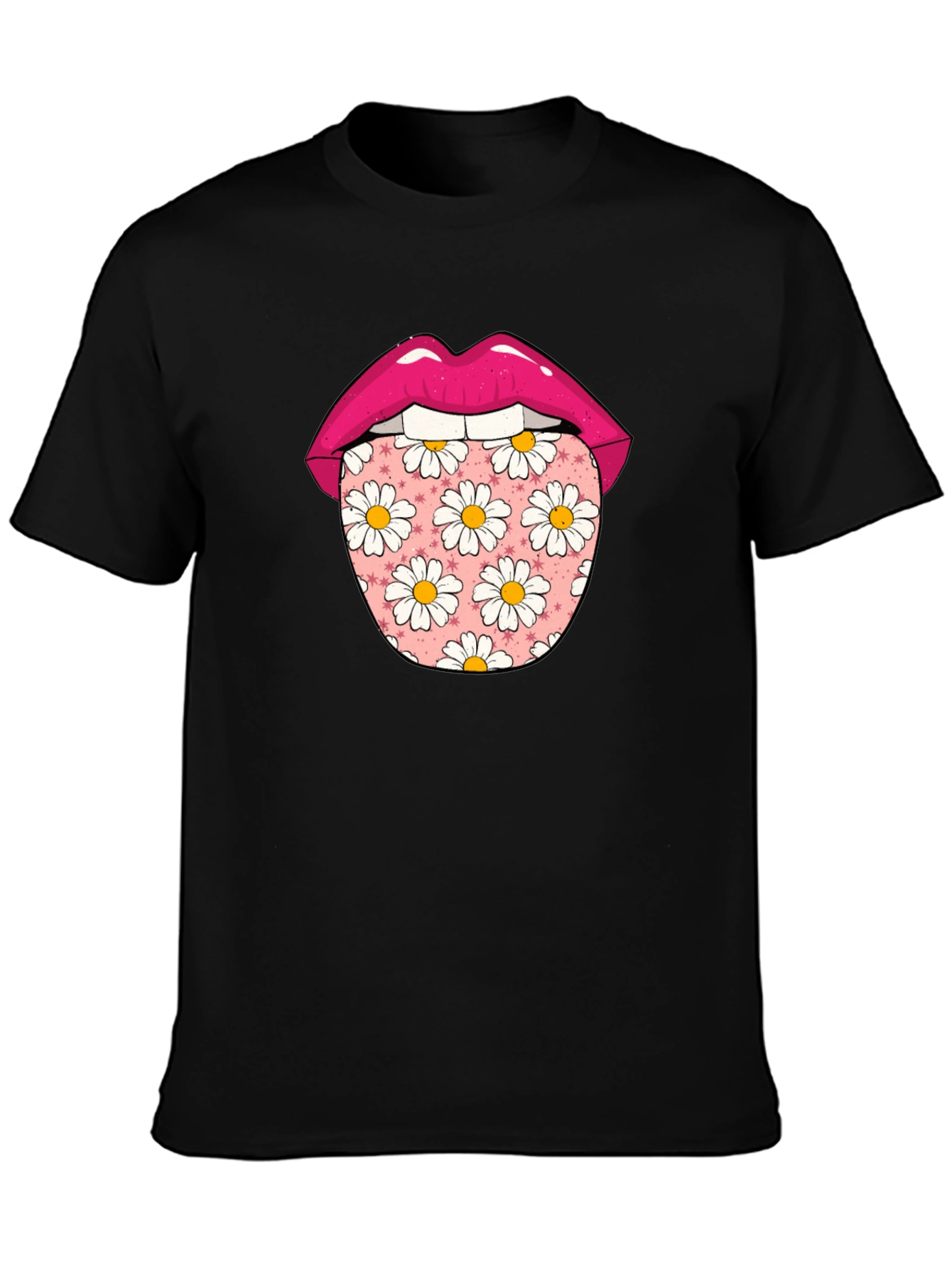 Daisy Tongue Graphic T-Shirt - Funky Black Tee