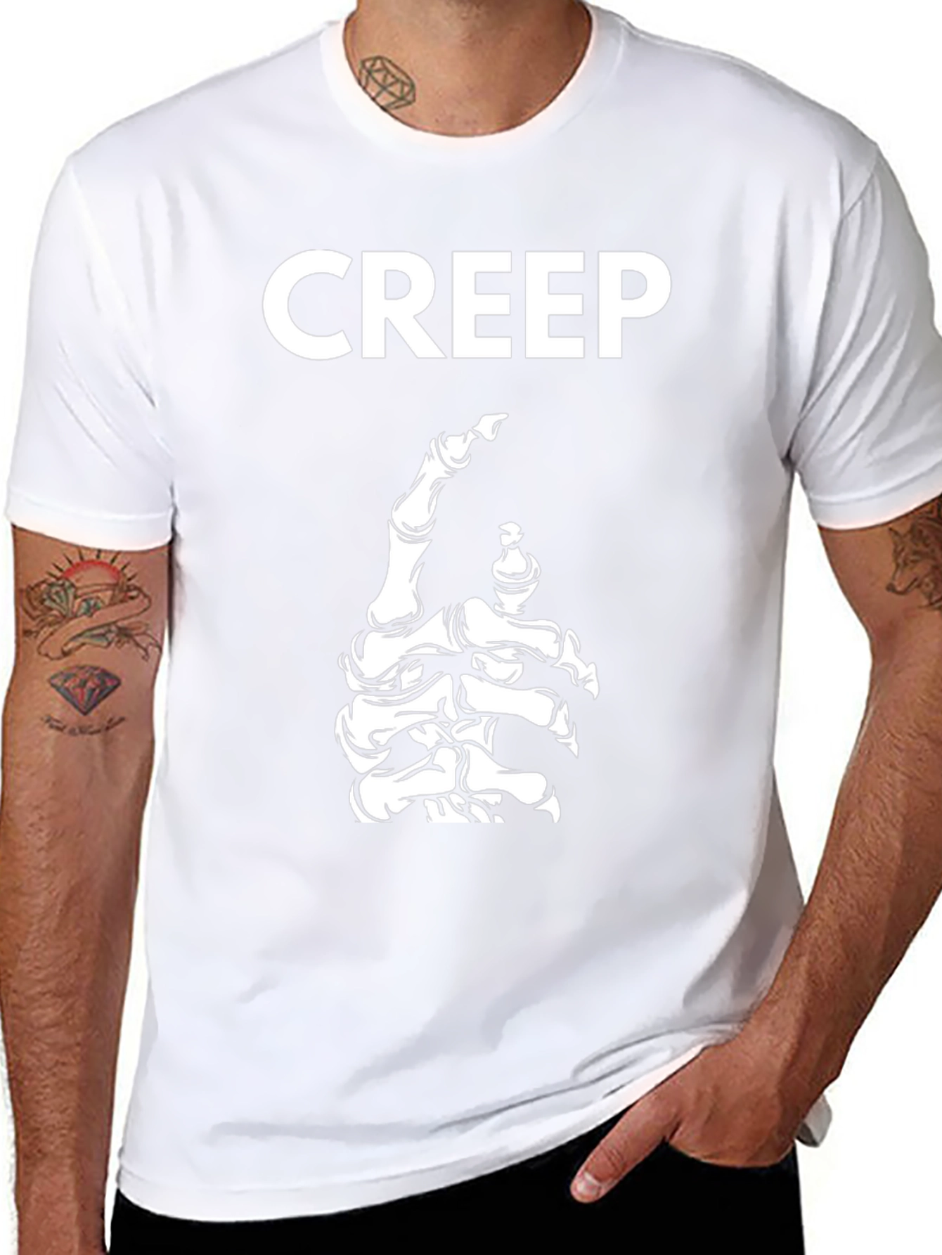 Creep Skeleton Hand Graphic T-Shirt