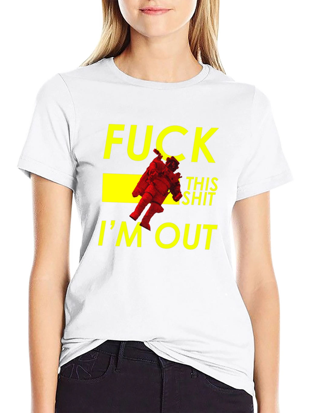 Funny Astronaut Im Out Black T-Shirt