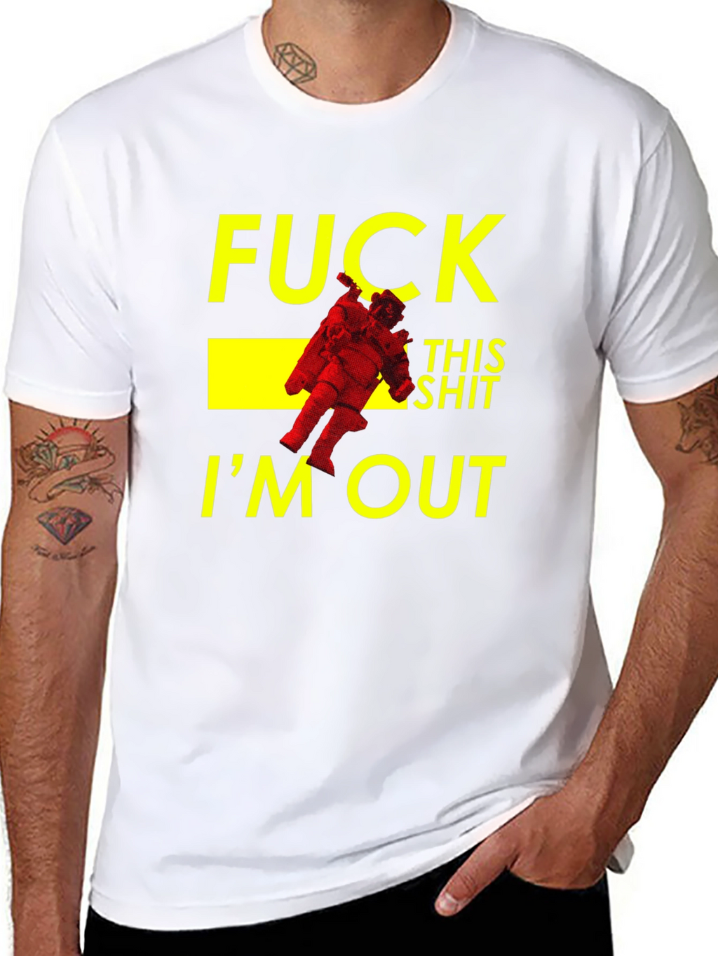 Funny Astronaut Im Out Black T-Shirt