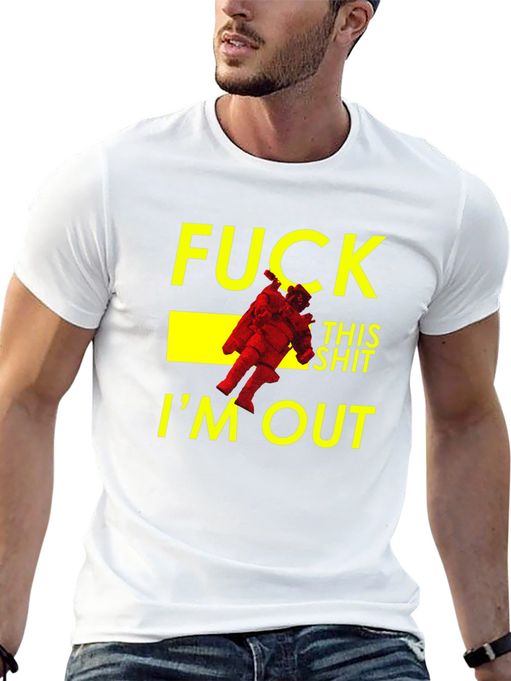 Funny Astronaut Im Out Black T-Shirt
