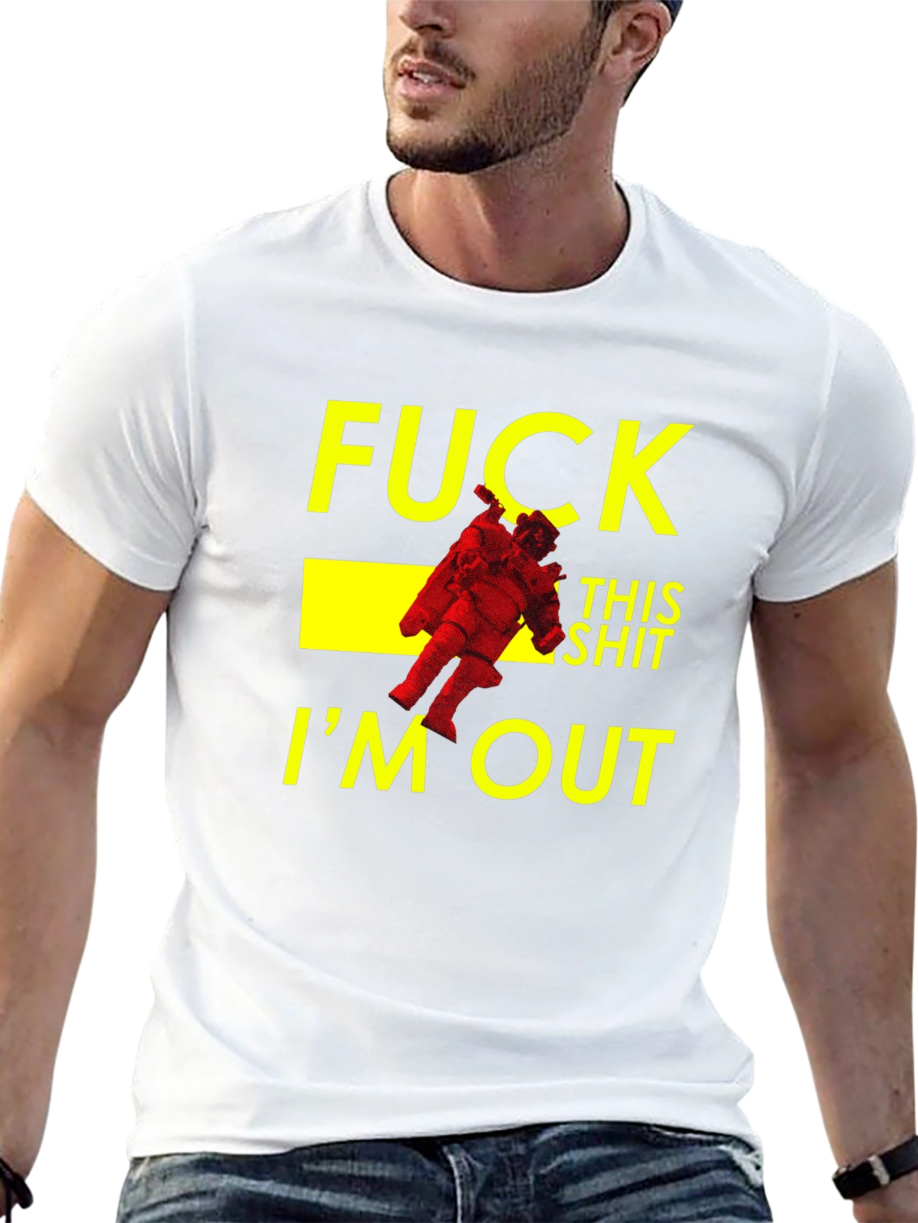 Funny Astronaut Im Out Black T-Shirt