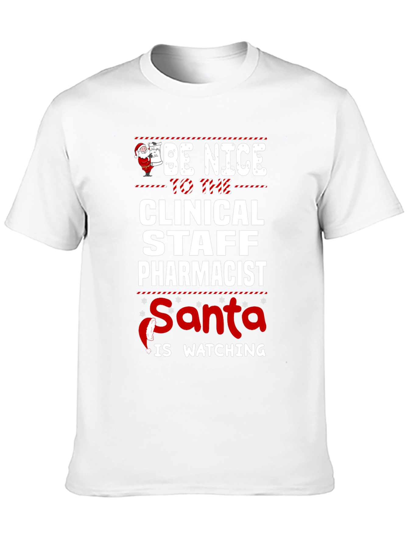 Clinical Staff Pharmacist Santa Watching T-Shirt