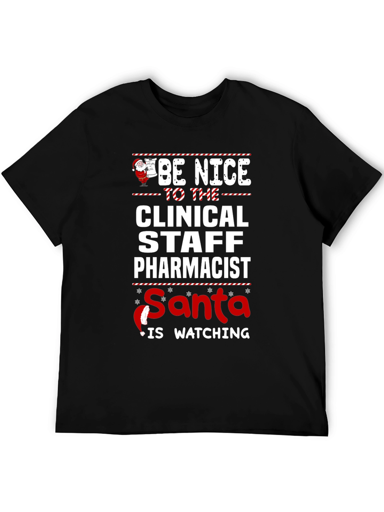Clinical Staff Pharmacist Santa Watching T-Shirt
