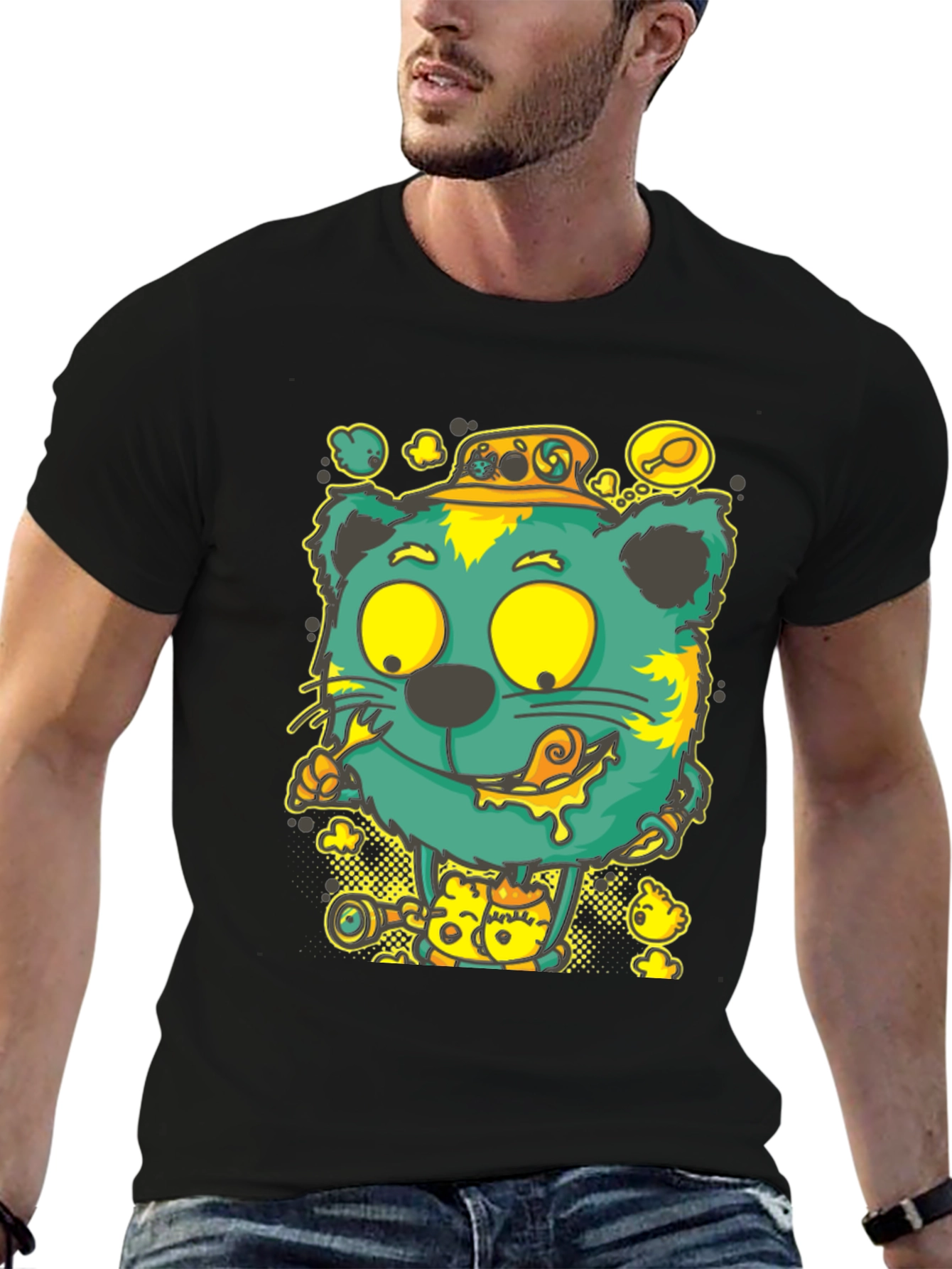 Cartoon Cat Graphic Tee