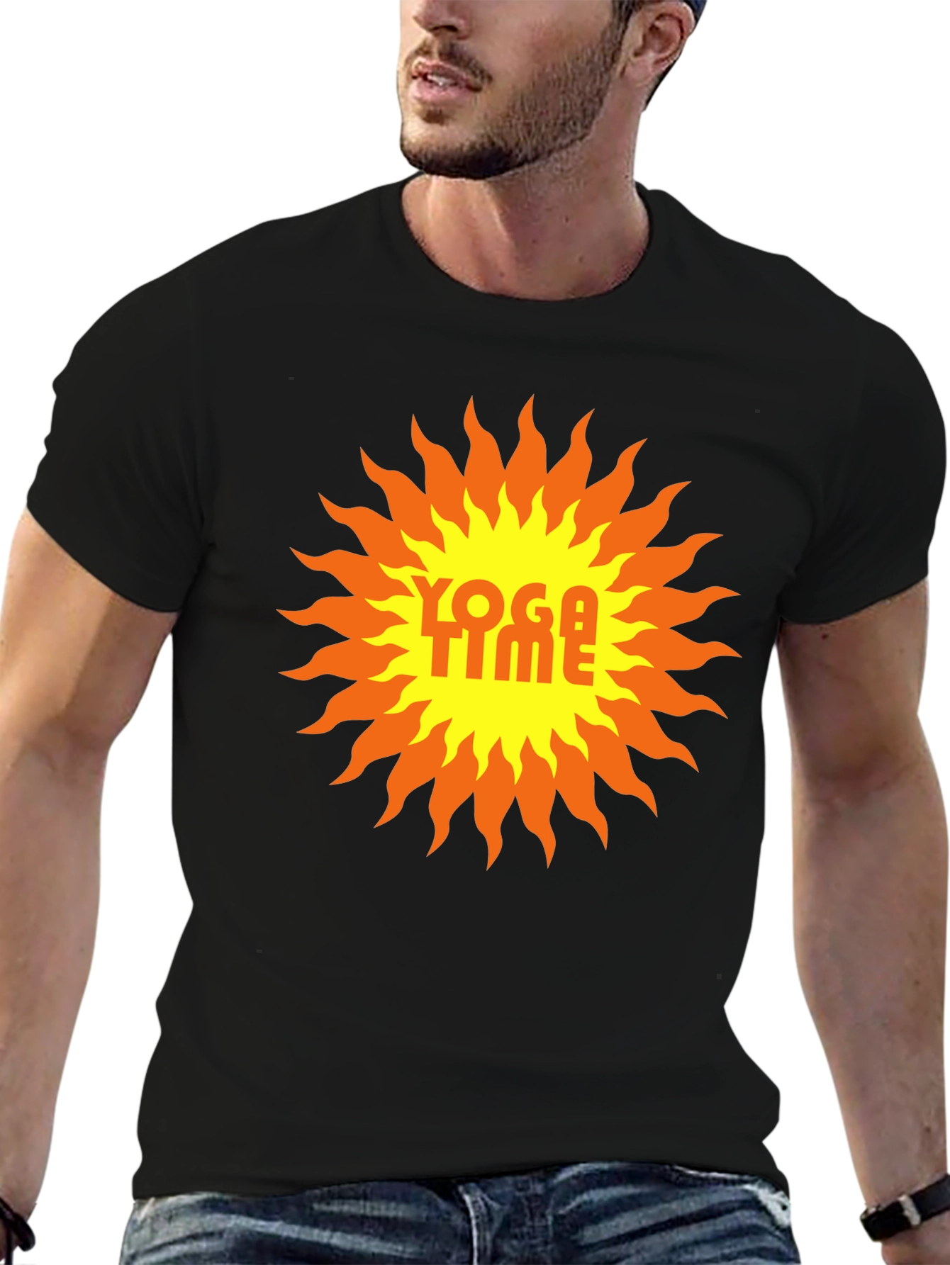 Yoga Time Graphic Tee - Sunburst Design