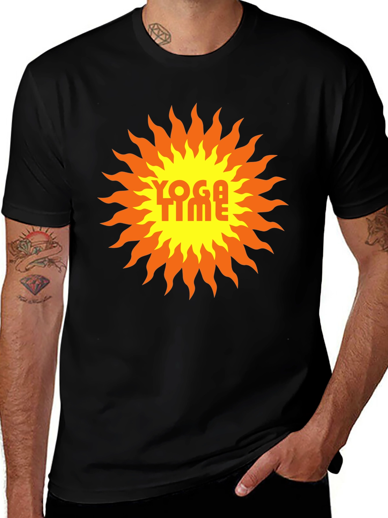 Yoga Time Graphic Tee - Sunburst Design