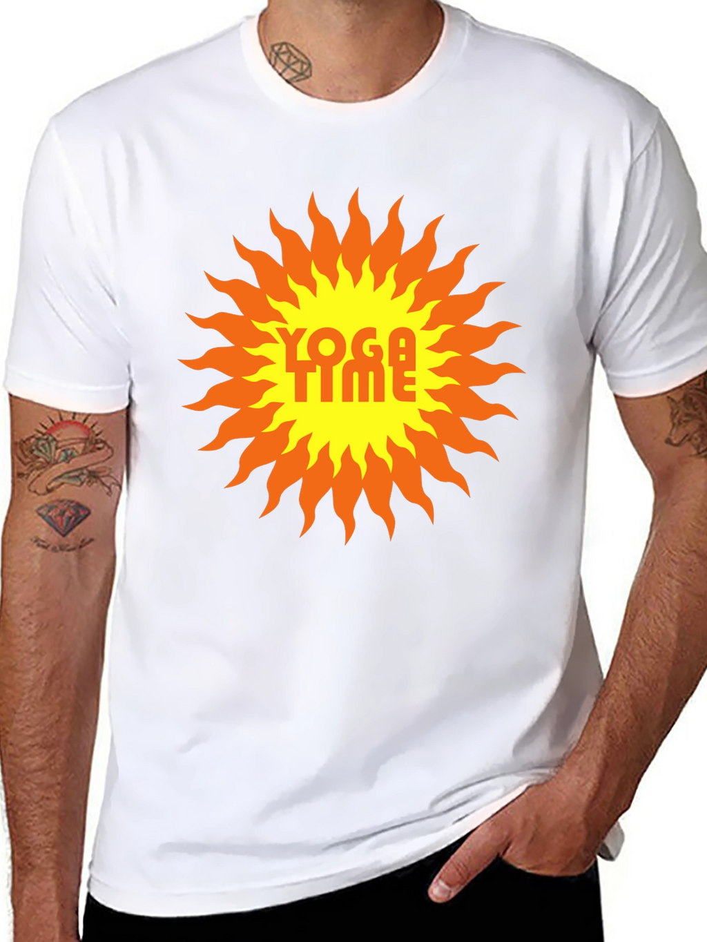 Yoga Time Graphic Tee - Sunburst Design