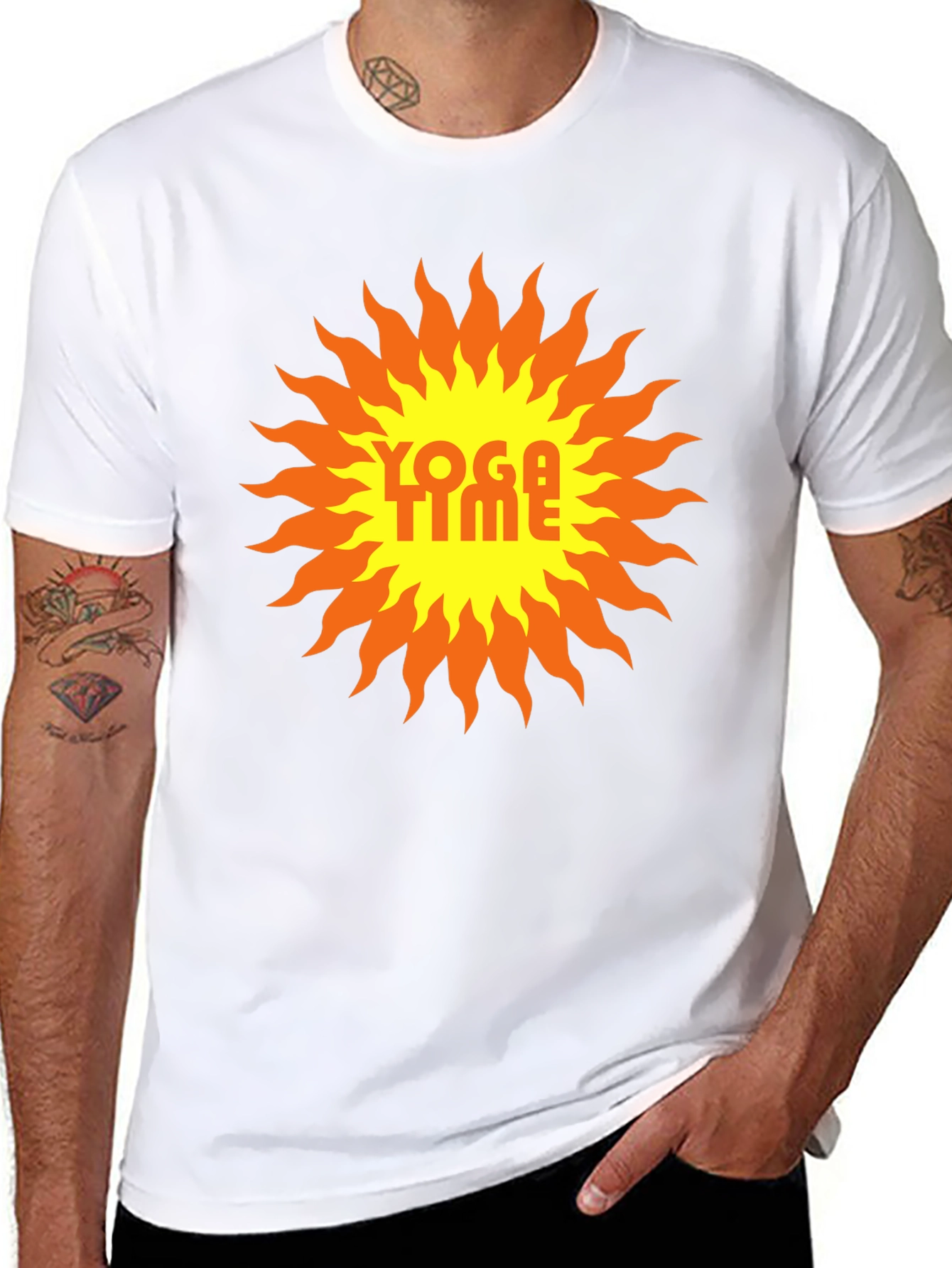Yoga Time Graphic Tee - Sunburst Design