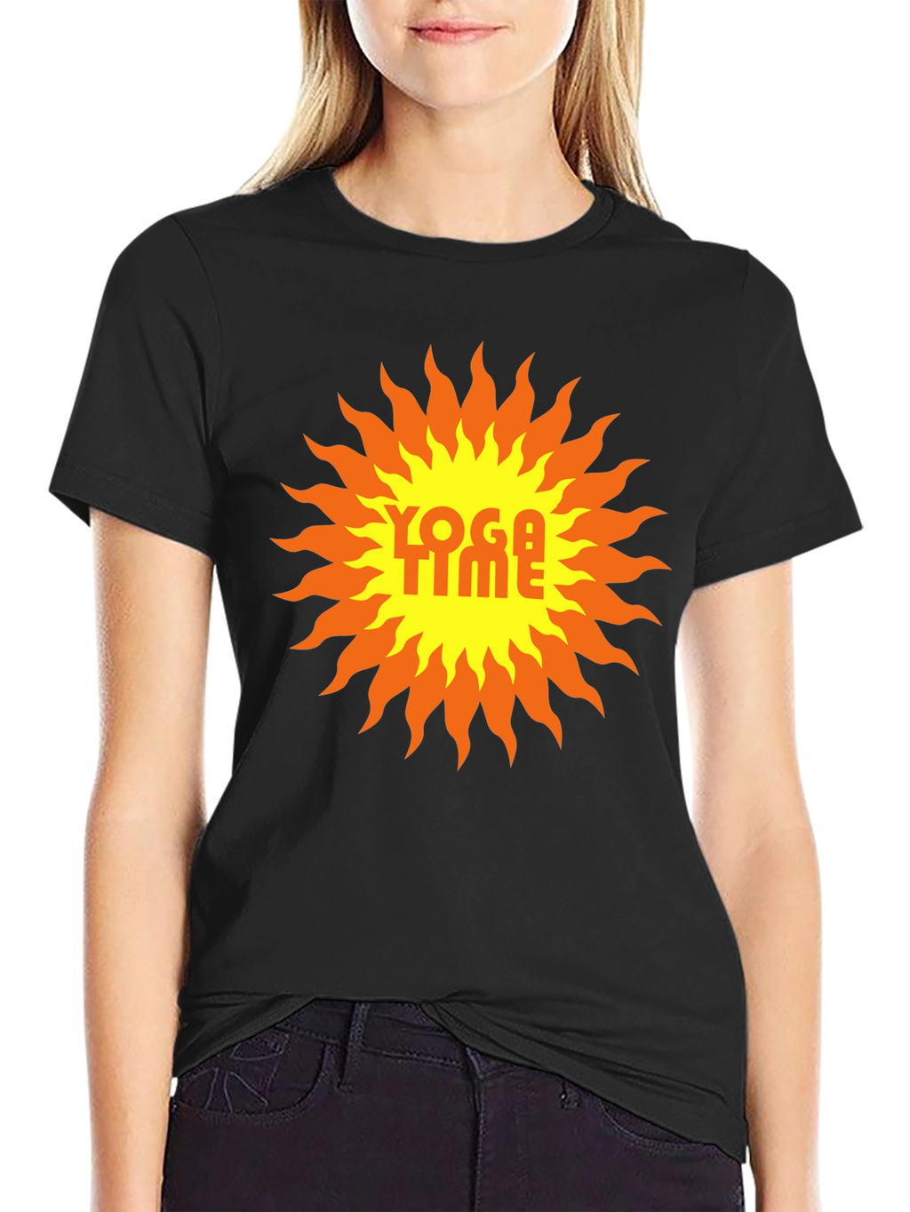 Yoga Time Graphic Tee - Sunburst Design