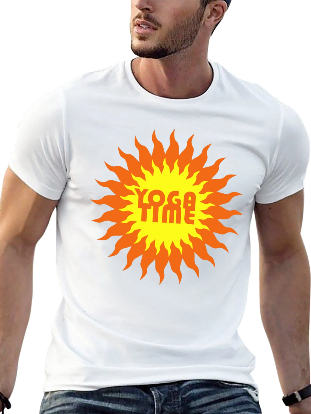Yoga Time Graphic Tee - Sunburst Design