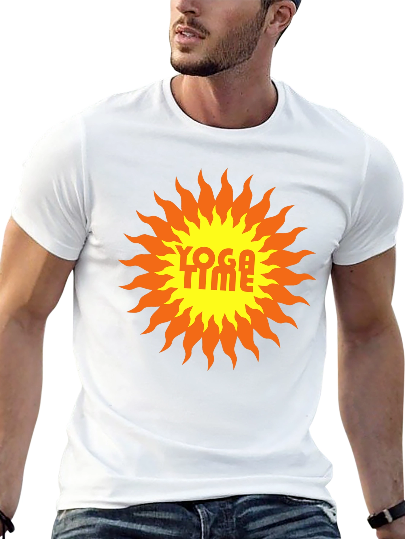 Yoga Time Graphic Tee - Sunburst Design