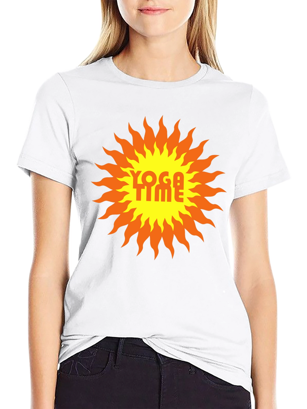 Yoga Time Graphic Tee - Sunburst Design