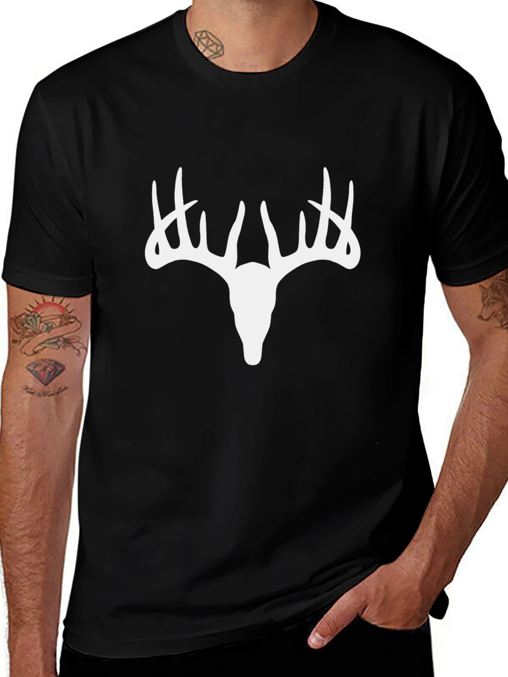 Buck Head Graphic Tee - Black Cotton Blend