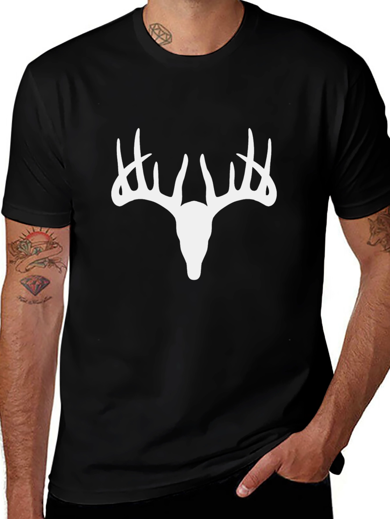 Buck Head Graphic Tee - Black Cotton Blend
