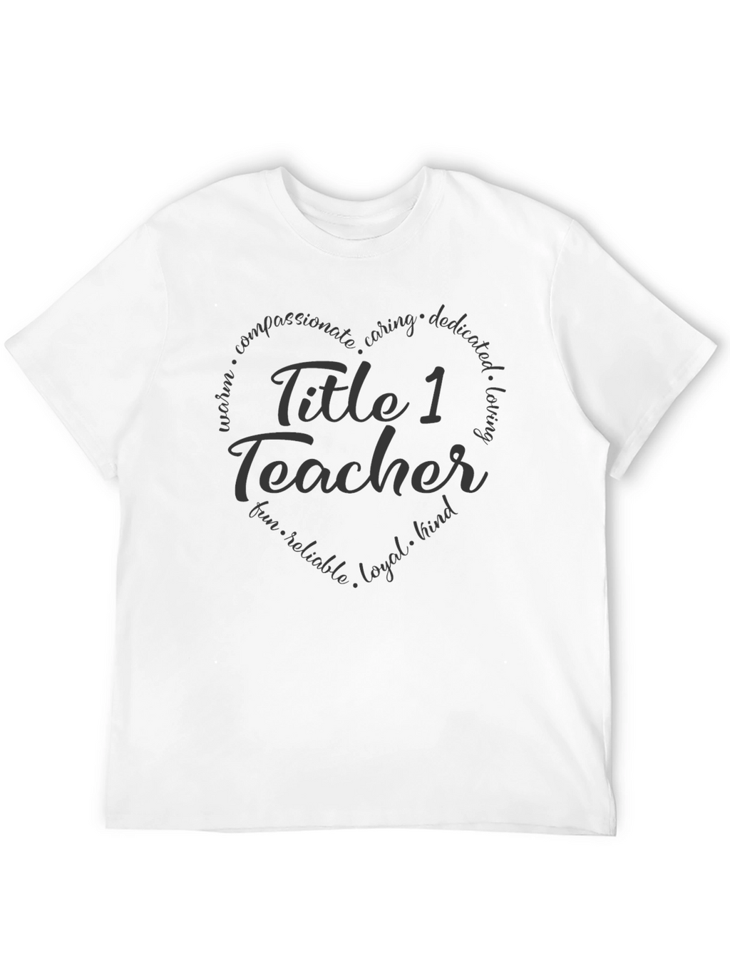 Title 1 Teacher Heart Graphic T-Shirt