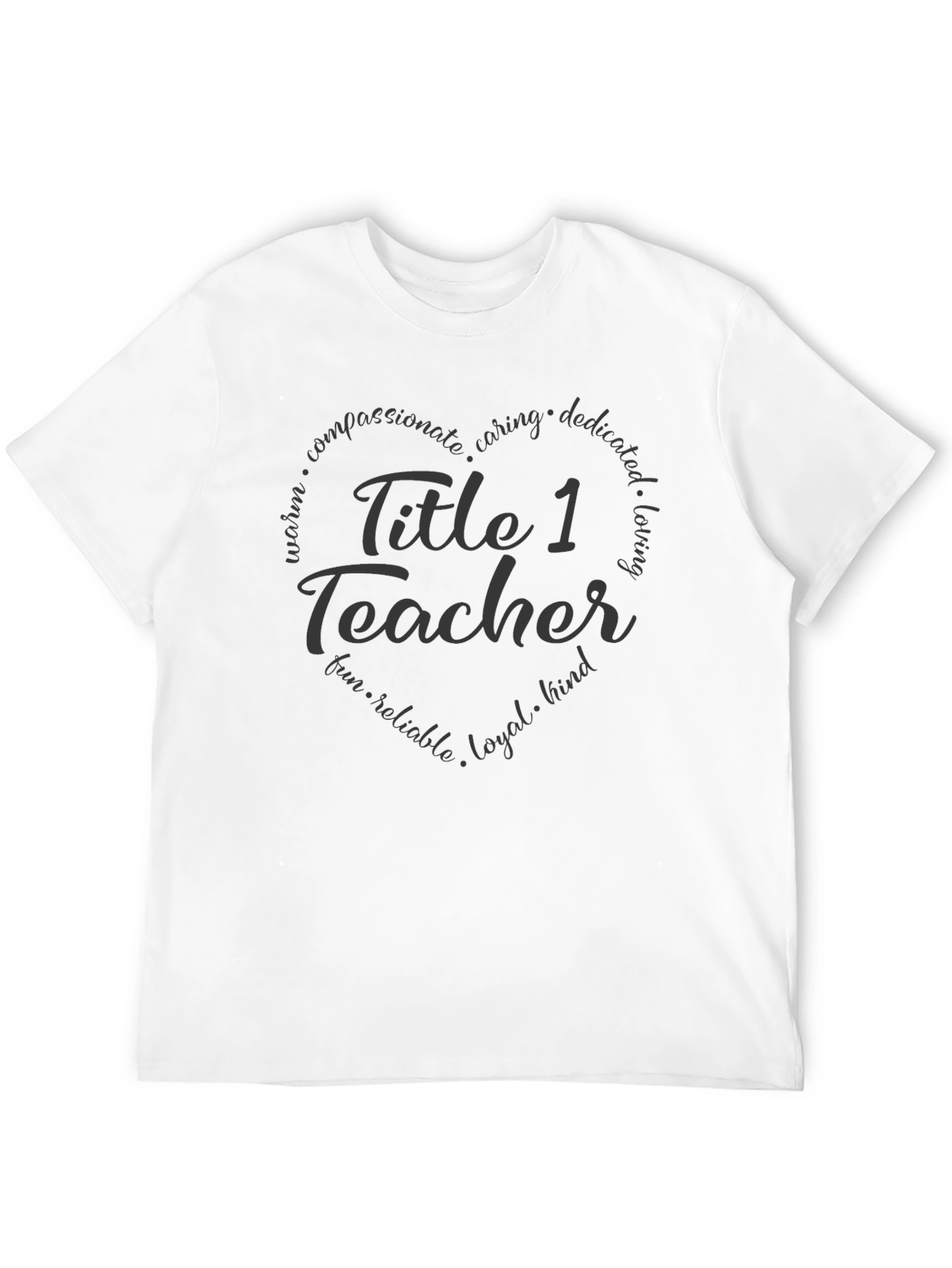 Title 1 Teacher Heart Graphic T-Shirt
