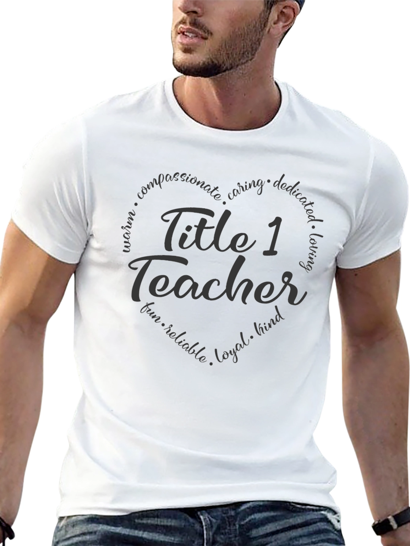 Title 1 Teacher Heart Graphic T-Shirt