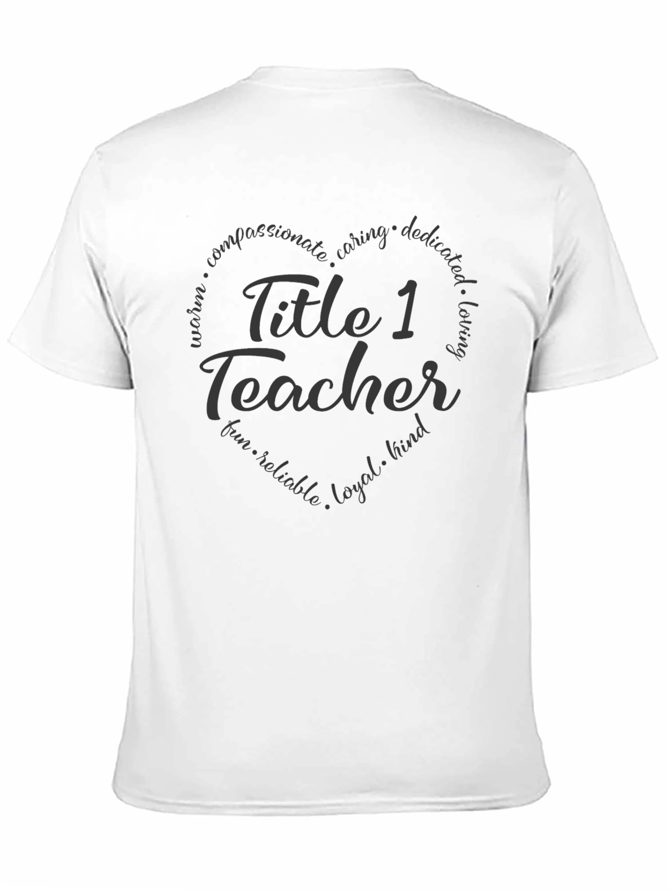Title 1 Teacher Heart Graphic T-Shirt