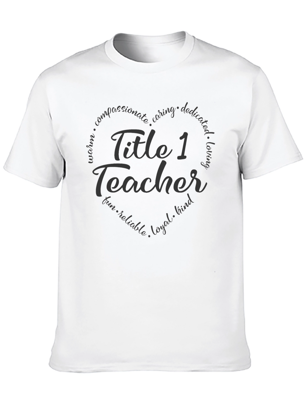Title 1 Teacher Heart Graphic T-Shirt