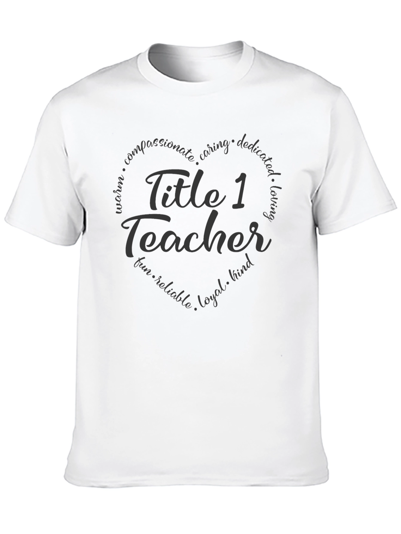 Title 1 Teacher Heart Graphic T-Shirt