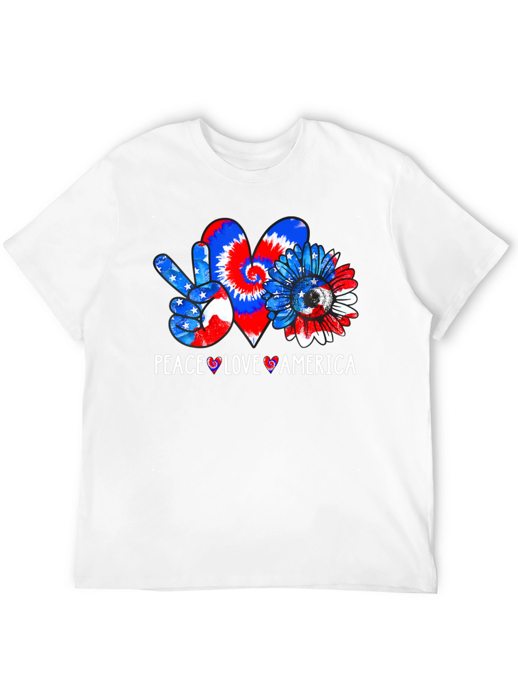 Peace Love America Patriotic Graphic T-Shirt