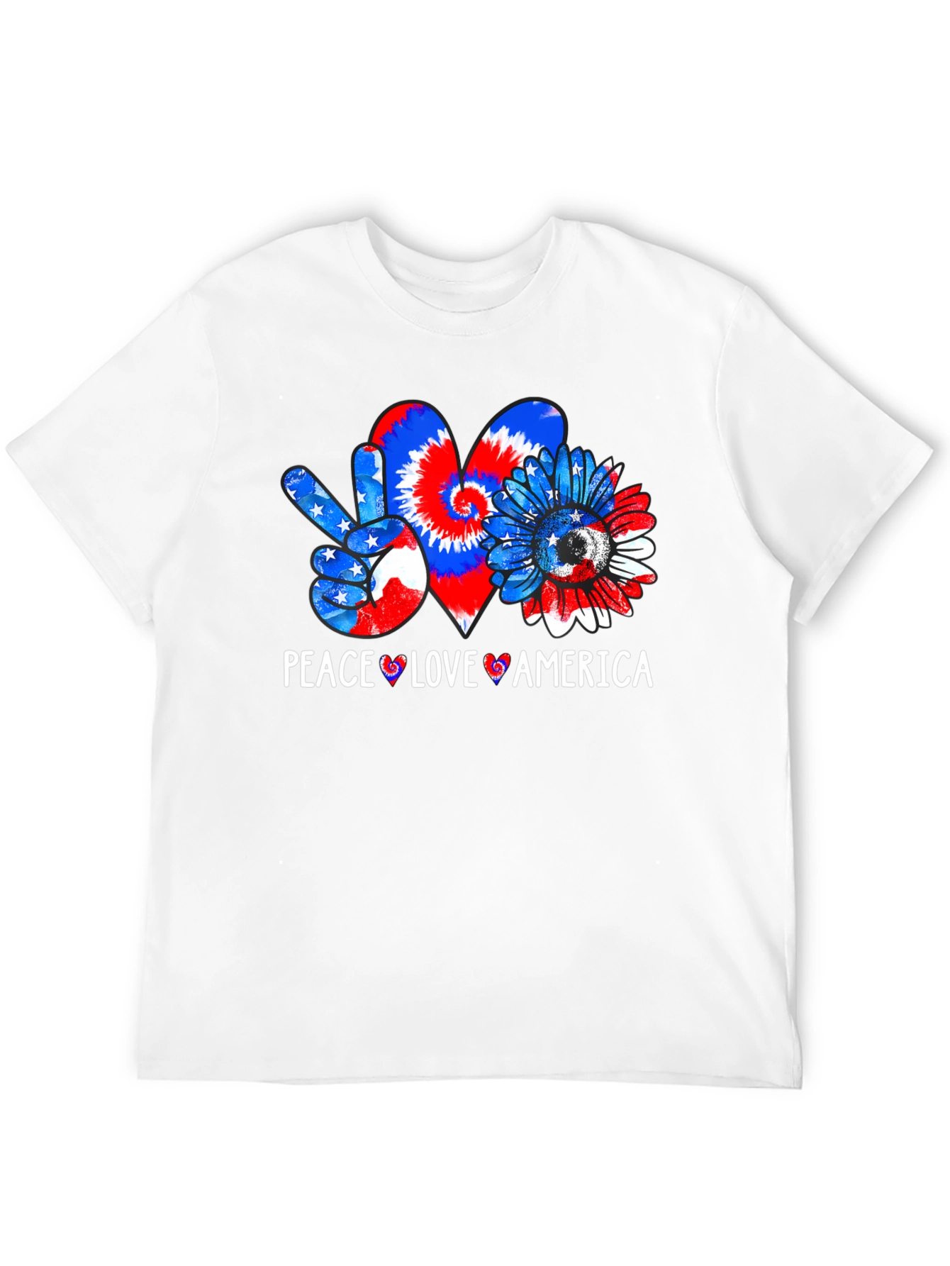 Peace Love America Patriotic Graphic T-Shirt