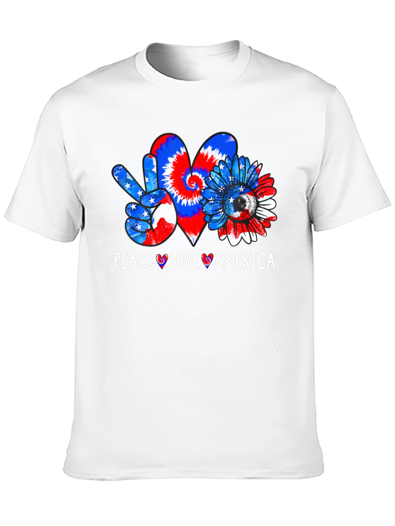 Peace Love America Patriotic Graphic T-Shirt